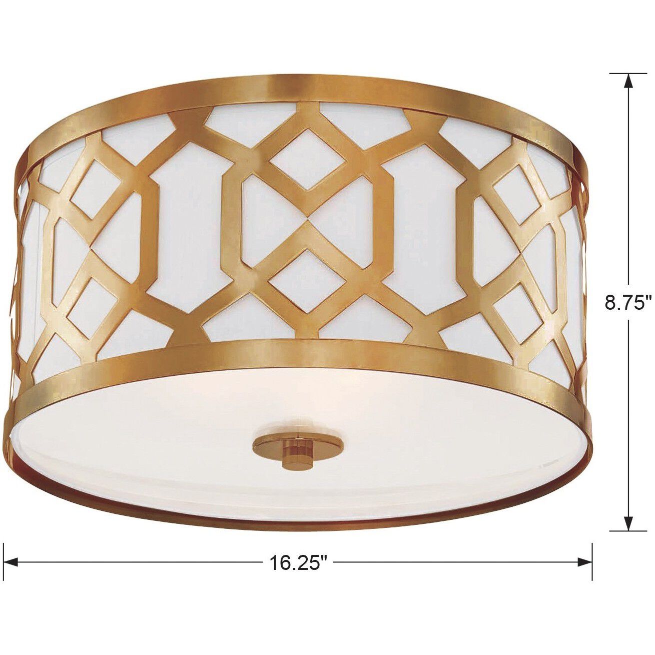 Jennings 3 Light 16.25 inch Aged Brass Flush Ceiling Light