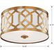Jennings 3 Light 16.25 inch Aged Brass Flush Ceiling Light
