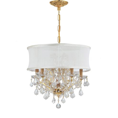 Brentwood 6 Light 24 inch Gold Chandelier Ceiling Light in Swarovski Spectra, Smooth White