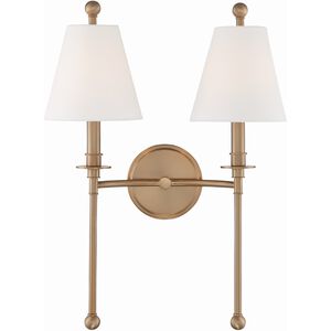 Riverdale 2 Light 15 inch Aged Brass Wall Sconce Wall Light