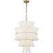 Abigail 13 Light 22.25 inch Aged Brass Chandelier Ceiling Light in White