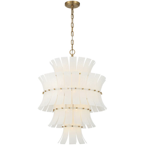 Abigail 13 Light 22.25 inch Aged Brass Chandelier Ceiling Light in White