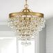 Calypso 3 Light 13 inch Vibrant Gold Mini Chandelier Ceiling Light