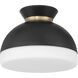 Gidget 1 Light 10.25 inch Matte Black and Vibrant Gold Flush Mount Ceiling Light