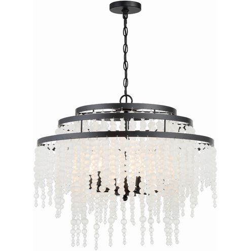 Poppy 6 Light 26.5 inch Matte Black Chandelier Ceiling Light in Matte Black and Forged Bronze