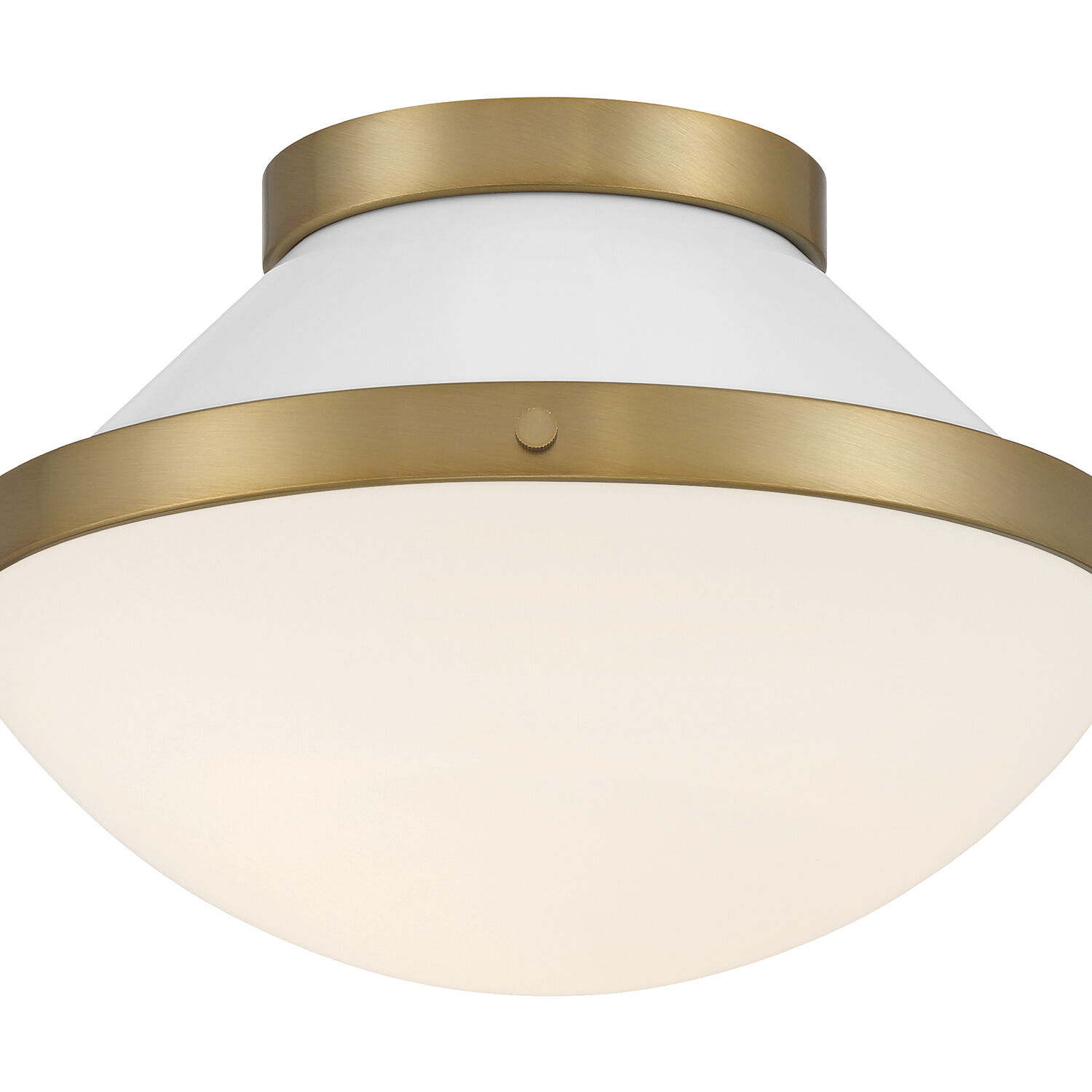 Xander 1 Light 12.25 inch Vibrant Gold Flush Ceiling Light in Vibrant Gold and White