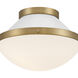 Xander 1 Light 12.25 inch Vibrant Gold and White Flush Mount Ceiling Light
