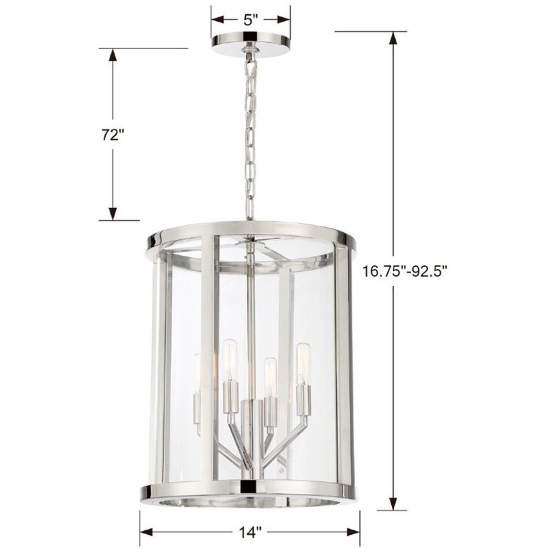 Devon 4 Light 14 inch Polished Nickel Mini Chandelier Ceiling Light
