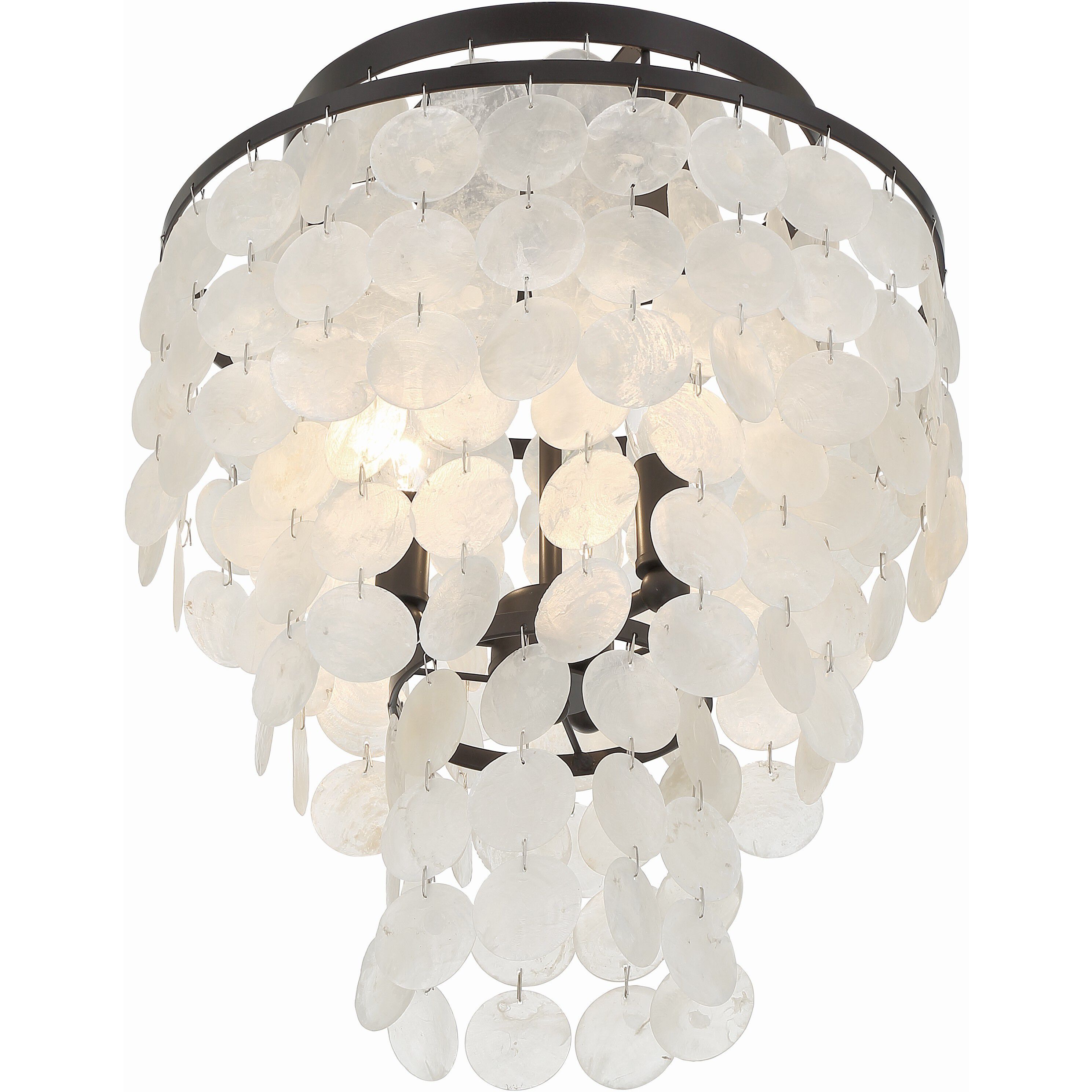 Brielle 3 Light 13 inch Dark Bronze Flush Ceiling Light