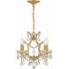 Filmore 4 Light 17.5 inch Antique Gold Mini Chandelier Ceiling Light in Clear Hand Cut