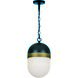Capsule 1 Light 8 inch Matte Black/Textured Gold Outdoor Pendant