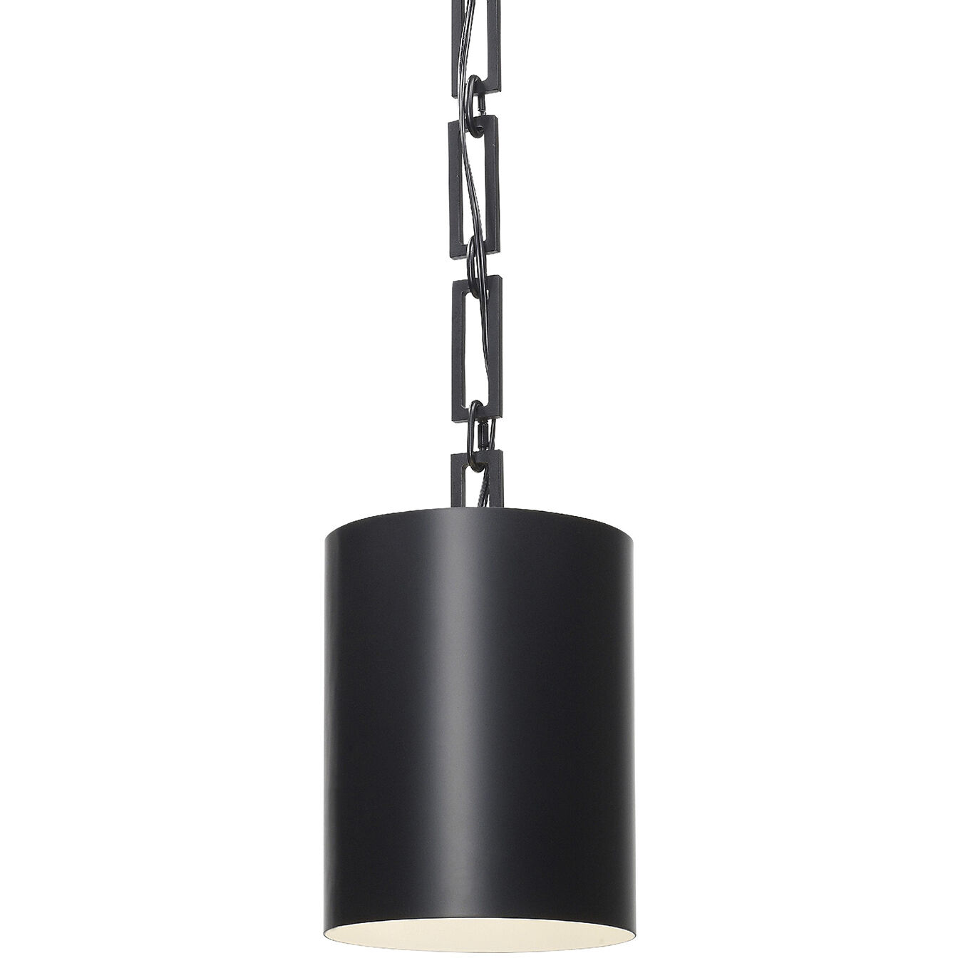Alston 1 Light 8 inch Matte Black/White Mini Pendant Ceiling Light in Matte Black with White