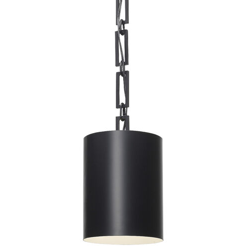Alston 1 Light 8 inch Matte Black/White Mini Pendant Ceiling Light in Matte Black with White