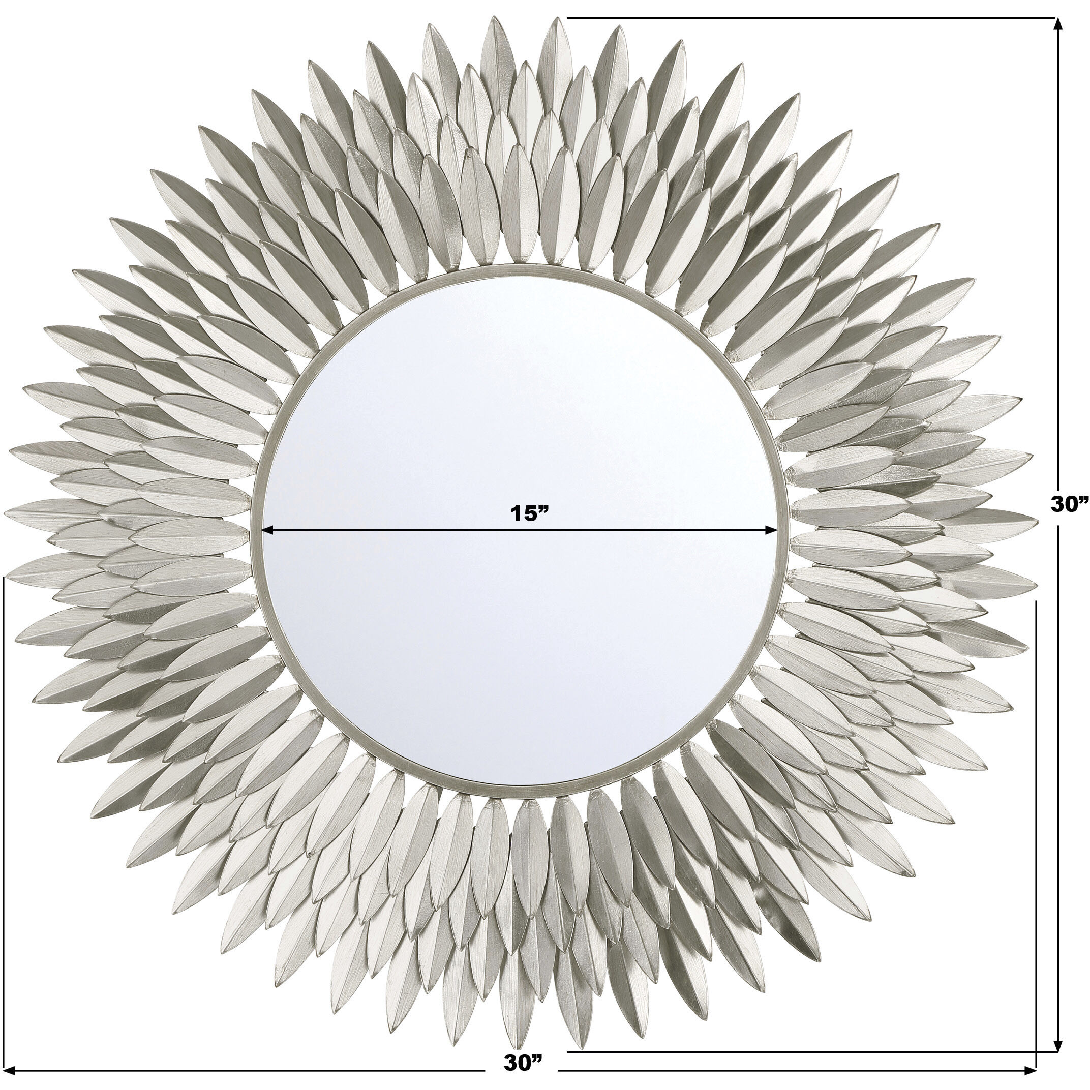 Broche 30 X 30 inch Antique Silver Mirror