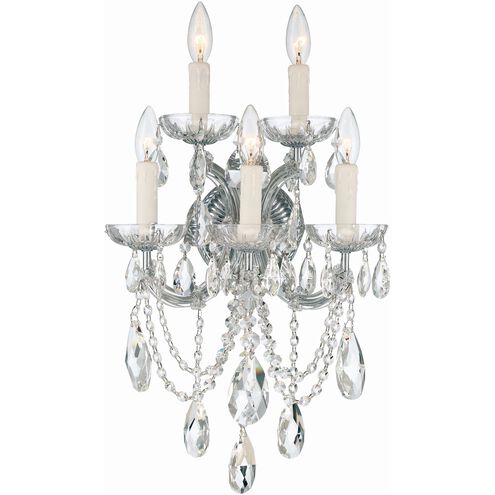 Maria Theresa 5 Light 13.5 inch Polished Chrome Sconce Wall Light in Clear Spectra