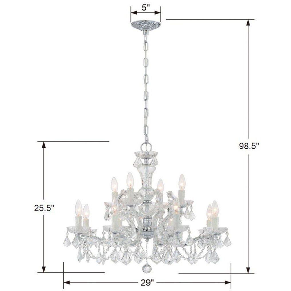 Maria Theresa 12 Light 29 inch Polished Chrome Chandelier Ceiling Light in Clear Spectra
