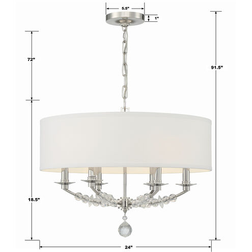 Mirage 6 Light 24 inch Polished Nickel Chandelier Ceiling Light