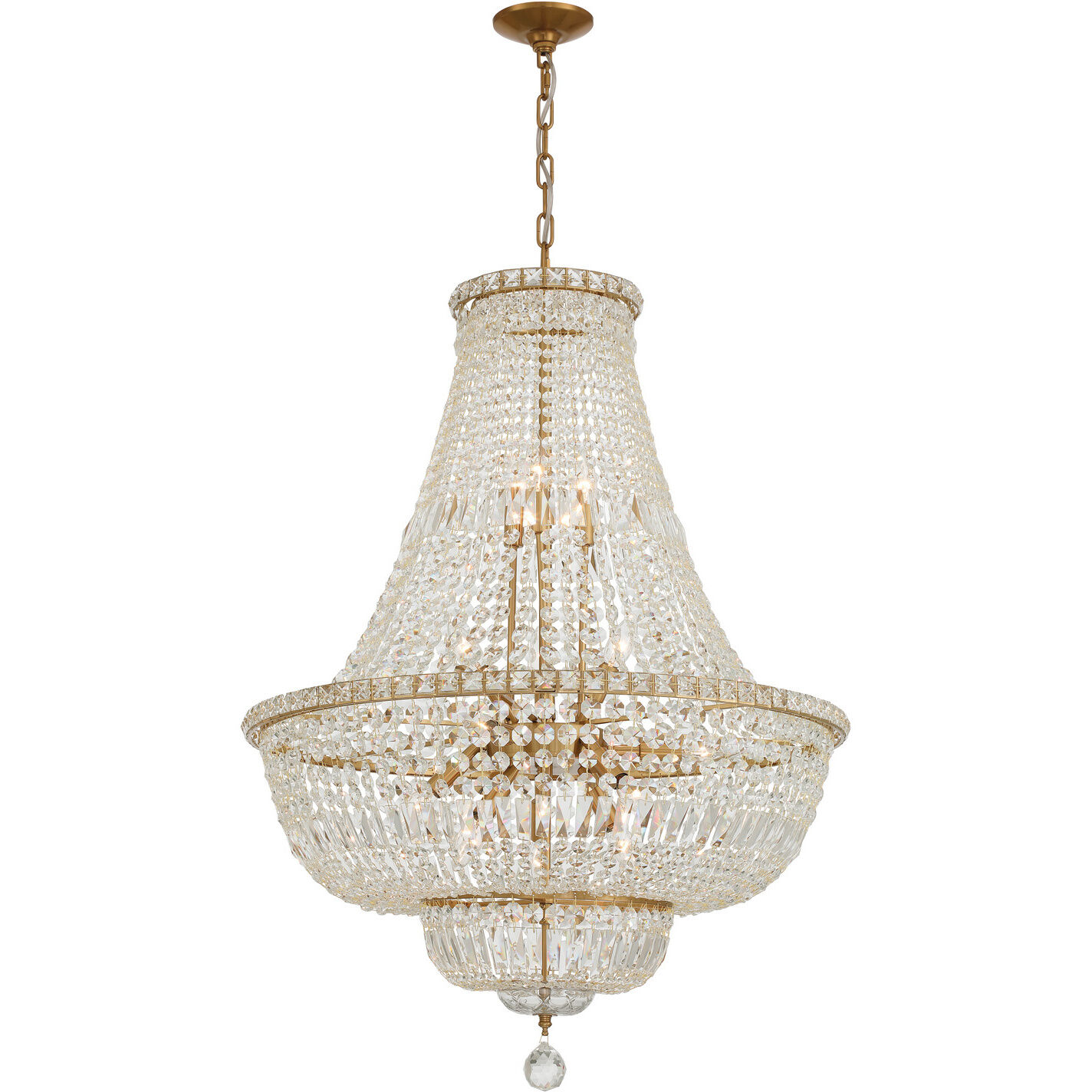 Roslyn 15 Light 28 inch Aged Brass Chandelier Ceiling Light