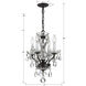 Traditional Crystal 4 Light 11 inch English Bronze Mini Chandelier Ceiling Light in Clear Hand Cut