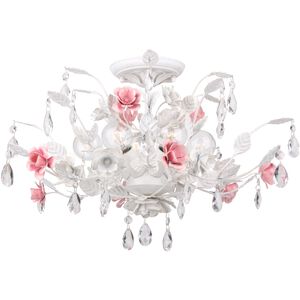 Lola 6 Light 20 inch Wet White Semi Flush Ceiling Light