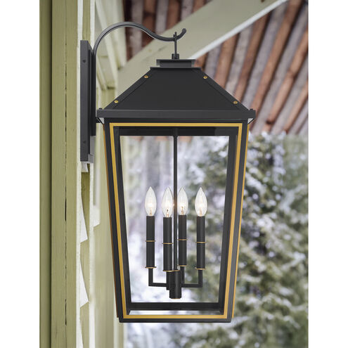 Hawkins Wall Sconce Wall Light in Matte Black and Textured Gold