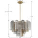 Addis 6 Light 19.75 inch Aged Brass Chandelier Ceiling Light in Tronchi Glass Autumn