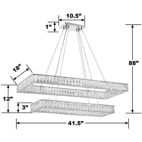 Kinsley 1 Light 41.5 inch Polished Chrome Chandelier Ceiling Light