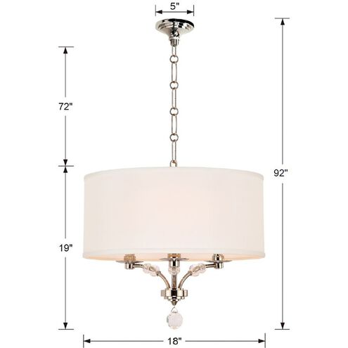 Mirage 3 Light 18 inch Polished Nickel Semi Flush Ceiling Light