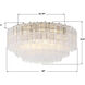 Addis 16 Light 32 inch Aged Brass Flush Mount Ceiling Light in Tronchi Glass Clear