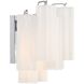 Addis Sconce Wall Light in Polished Chrome, Tronchi Glass White