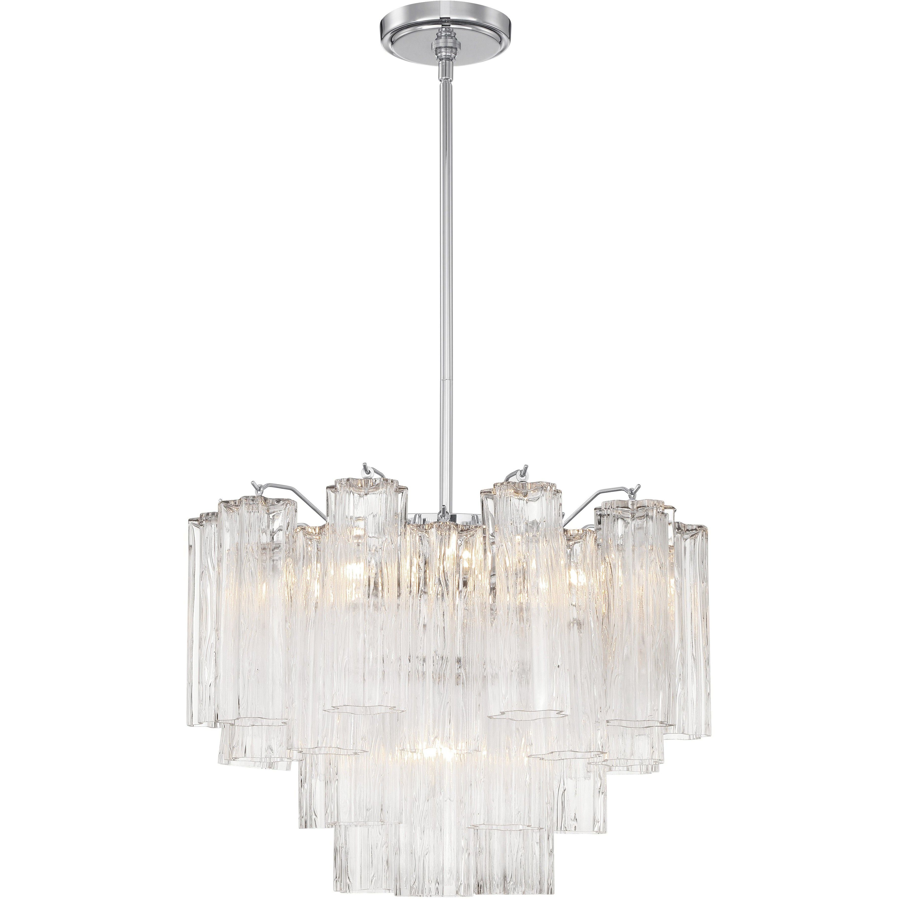 Addis 6 Light 19.75 inch Polished Chrome Chandelier Ceiling Light in Tronchi Glass Clear