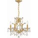 Filmore 4 Light 17.5 inch Antique Gold Mini Chandelier Ceiling Light in Clear Swarovski Strass