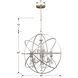 Solaris 6 Light 40 inch Olde Silver Chandelier Ceiling Light in Clear Spectra
