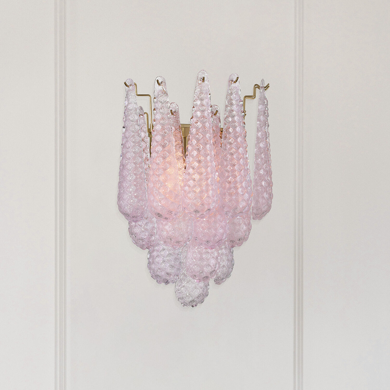 Ollie Bath Wall Light in Sand Glass Blush