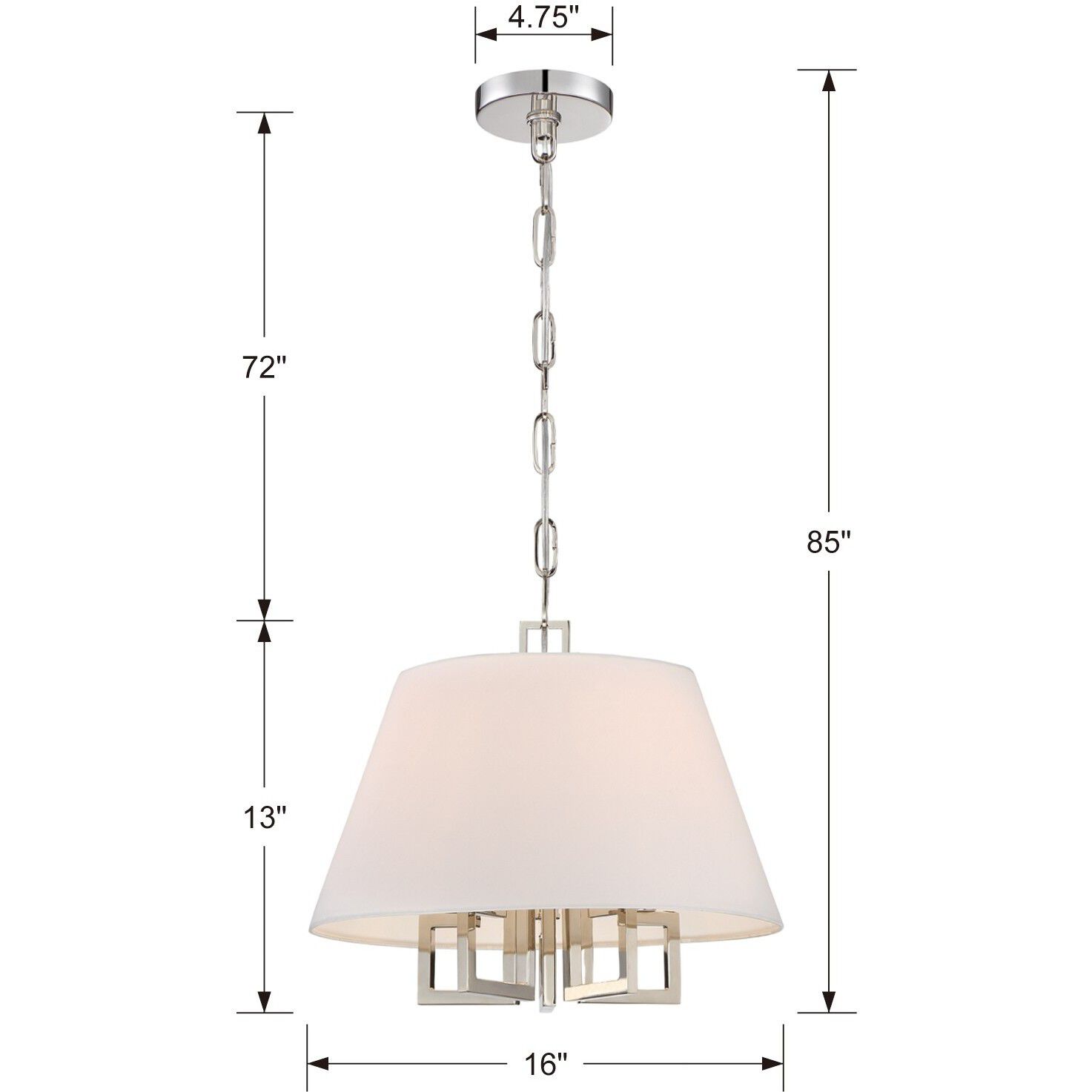 Westwood 5 Light 16 inch Polished Nickel Chandelier Ceiling Light