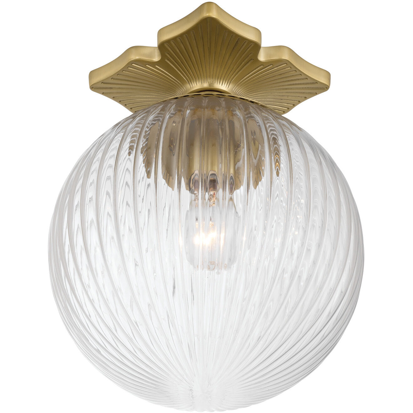 Orly 1 Light 10 inch Aged Brass Semi Flush Ceiling Light