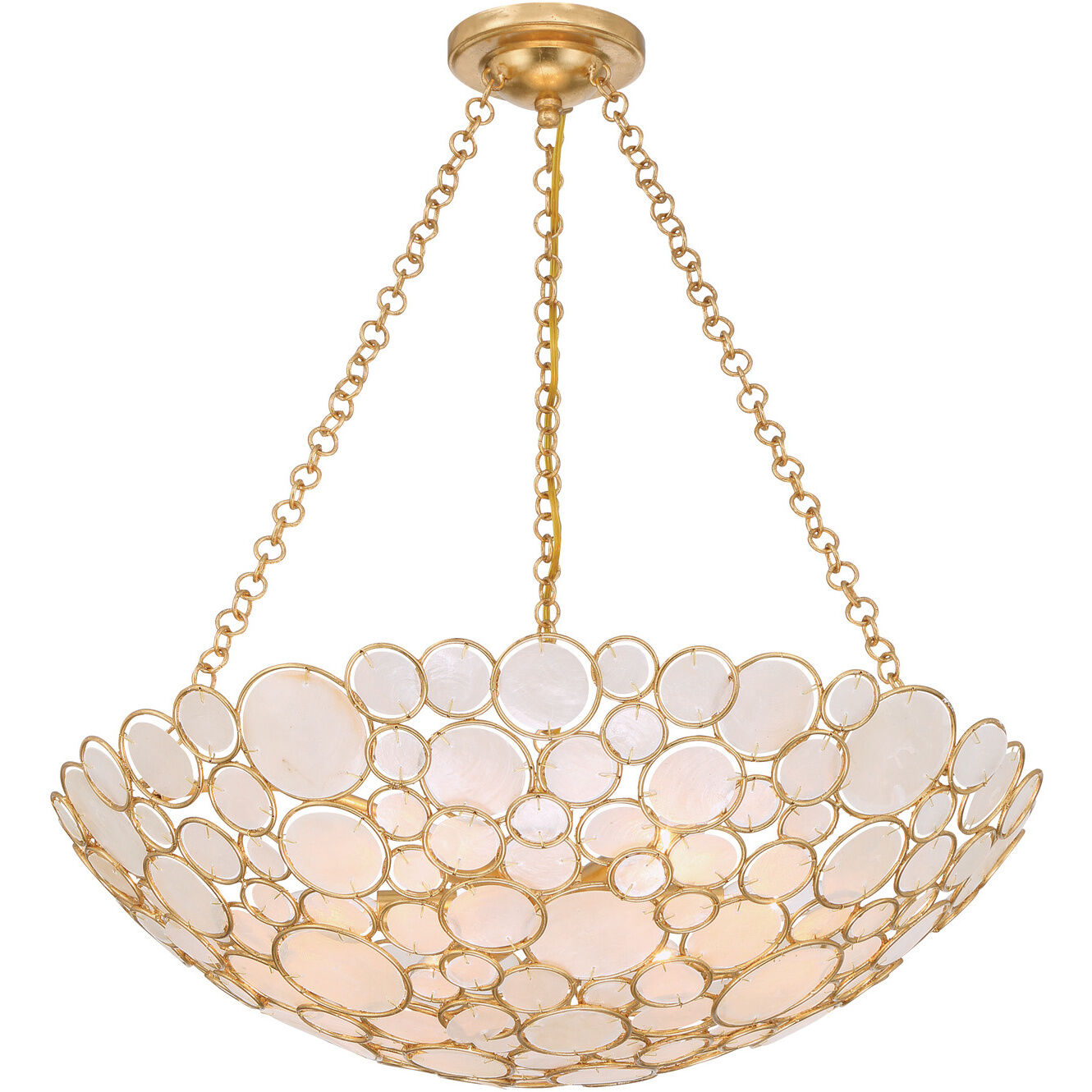Palla 6 Light 24.5 inch Antique Gold Chandelier Ceiling Light