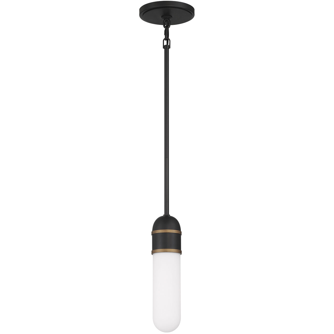Capsule 1 Light 3.25 inch Matte Black and Textured Gold Mini Pendant Ceiling Light
