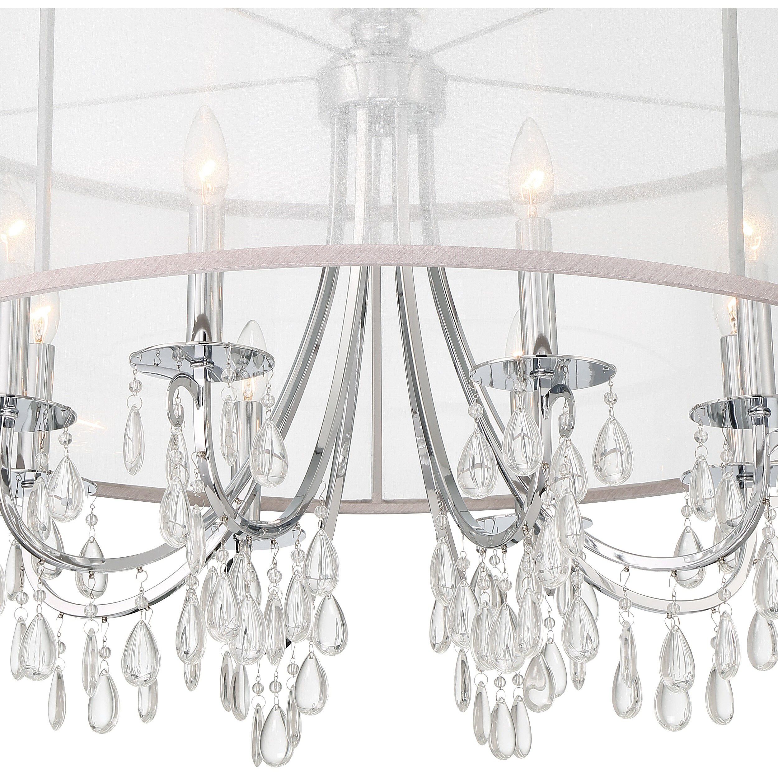 Hampton 8 Light 32 inch Polished Chrome Chandelier Ceiling Light