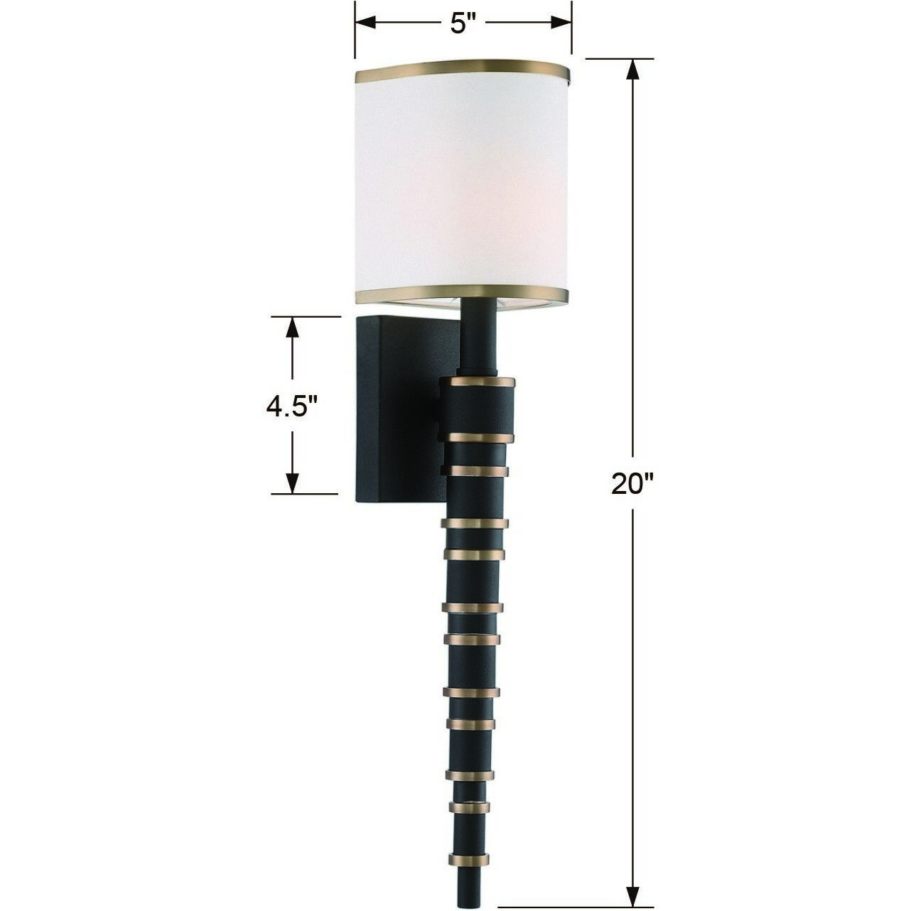 Sloane 1 Light 5 inch Vibrant Gold and Black Forged ADA Sconce Wall Light