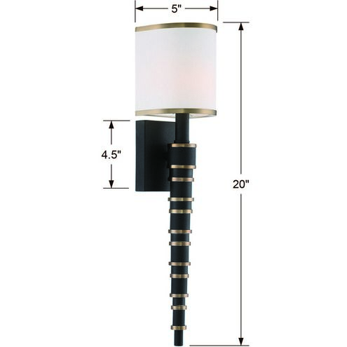 Sloane 1 Light 5 inch Vibrant Gold and Black Forged ADA Sconce Wall Light