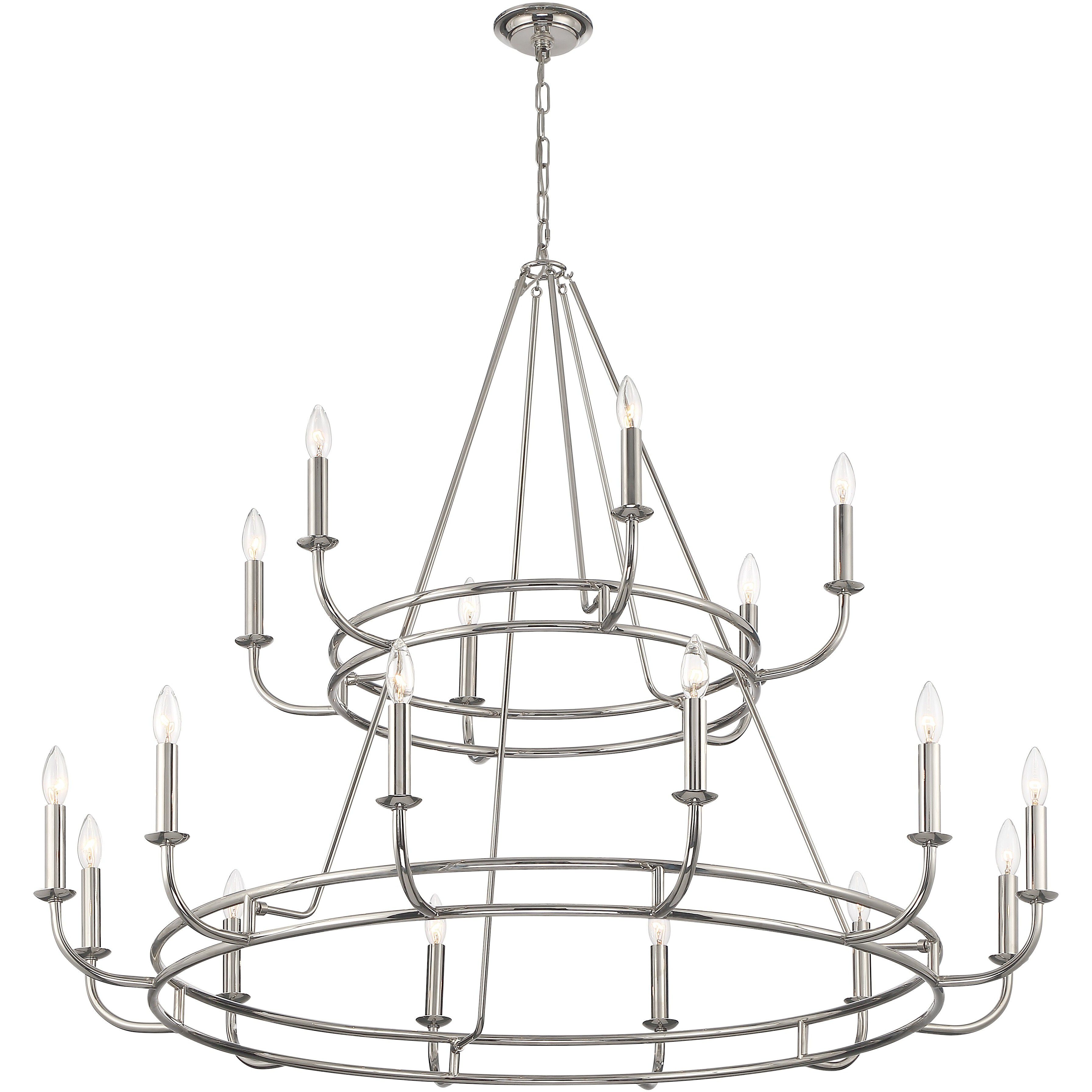 Bailey 18 Light 48 inch Polished Nickel Chandelier Ceiling Light