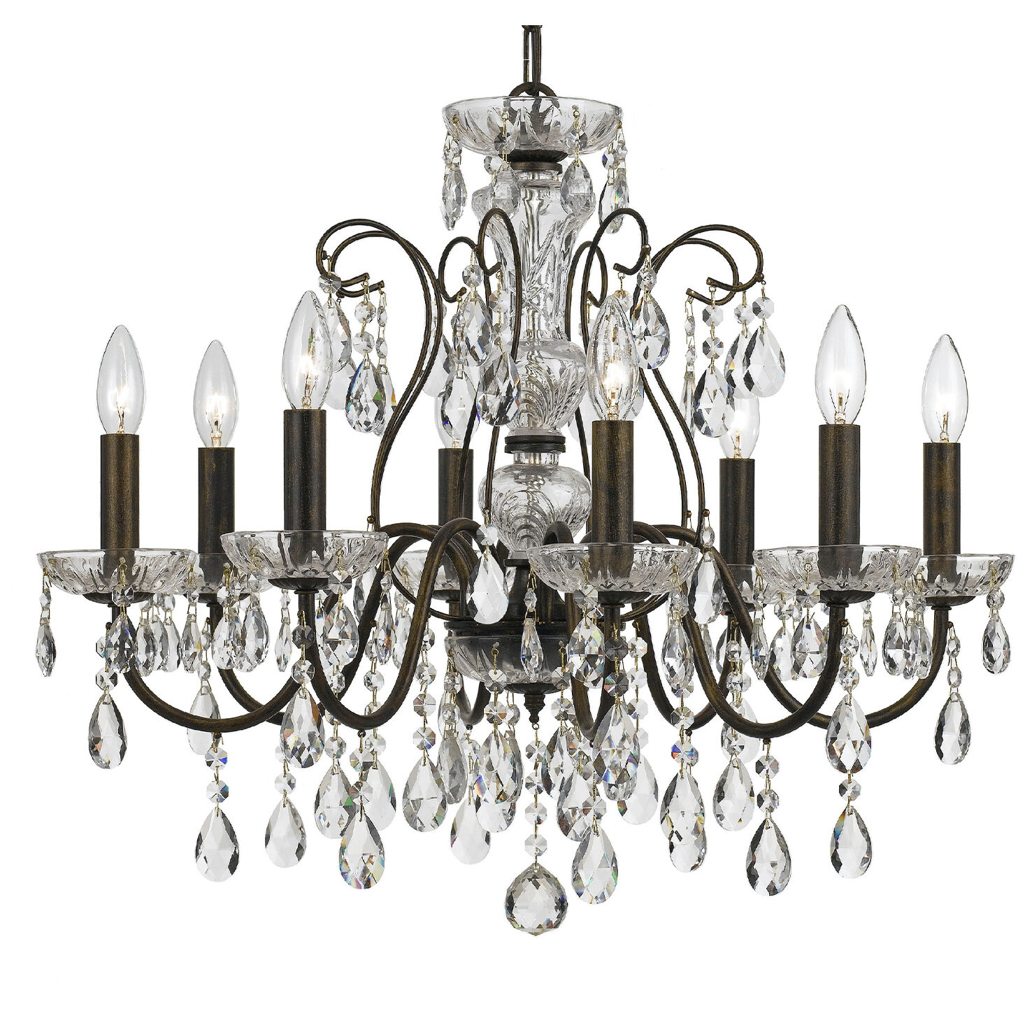 Butler 8 Light 25.5 inch English Bronze Chandelier Ceiling Light in Clear Hand Cut
