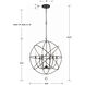 Solaris 6 Light 28.5 inch English Bronze Chandelier Ceiling Light
