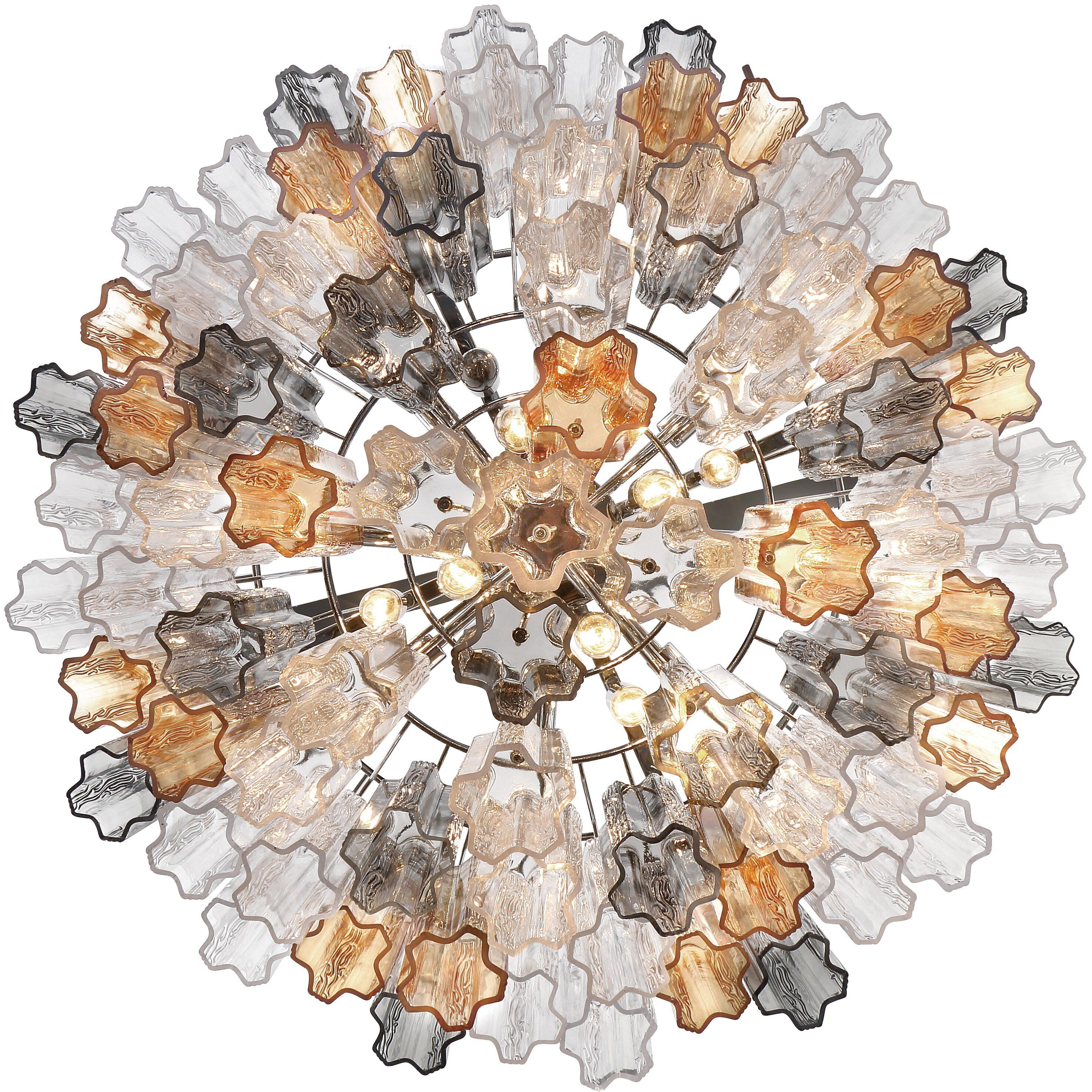 Addis 16 Light 32 inch Polished Chrome Chandelier Ceiling Light in Tronchi Glass Autumn