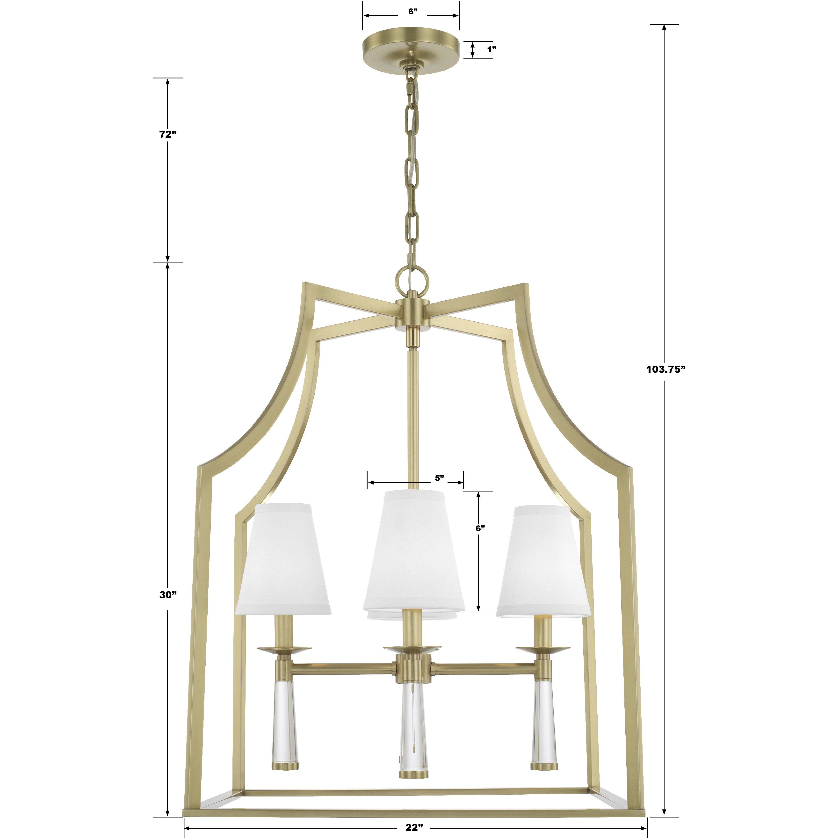Baxter 4 Light 22 inch Aged Brass Chandelier Ceiling Light