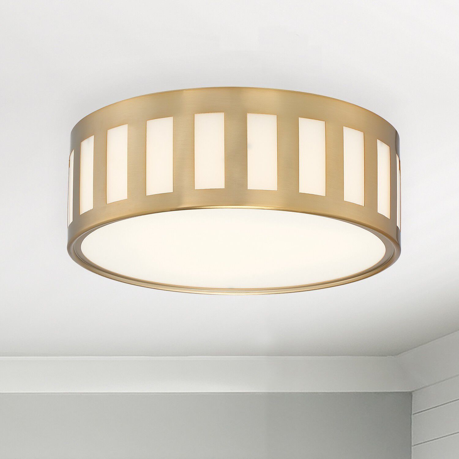 Kendal 3 Light 14 inch Vibrant Gold Flush Ceiling Light