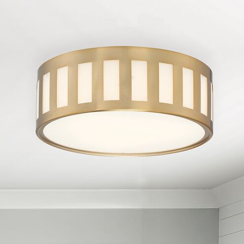 Kendal 3 Light 14 inch Vibrant Gold Flush Ceiling Light