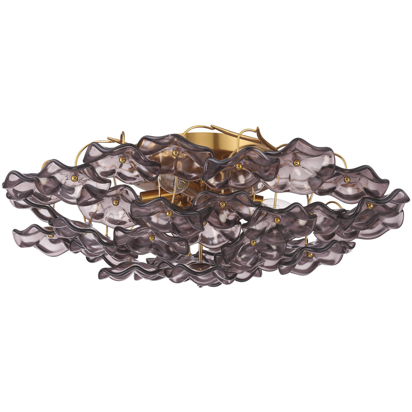 Esme 6 Light 22.5 inch Aged Brass Semi Flush Ceiling Light