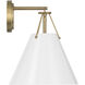 Xavier Bath Sconce Wall Light in Vibrant Gold and White